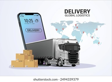 Lieferung Global Logistic Icon Art Design Poster