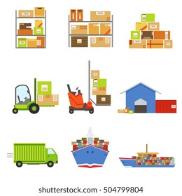 Logistics And Delivery Related Set Of Objects