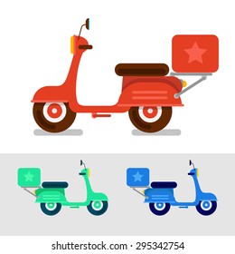 Logistics and delivery scooter trendy background