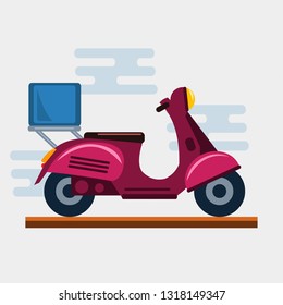 Logistics and delivery scooter vector illustration