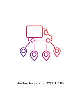 Logistics, delivery service icon, line art