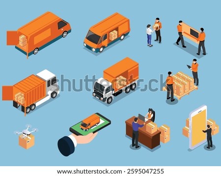 Logistics and Delivery Service – Modern Shipping and Supply Chain Management 3d flat vector illustrations