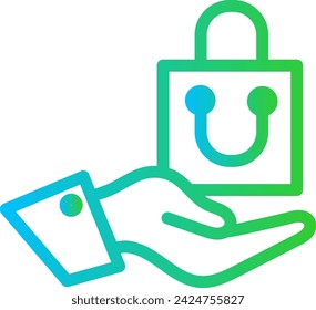 Icono de servicios de entrega logística con estilo de contorno azul y degradado. envío, entrega, carga, transporte, negocio, camión, carga. Ilustración de vector