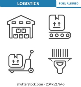 Logistics, Delivery, Shipping Icons. Professional, pixel perfect icons, EPS 10 format.