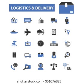 logistics, delivery, shipping, icons, signs vector set for infographics, mobile, website, application
