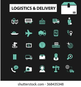 logistics, delivery, shipping, icons, signs vector concept set for infographics, mobile, website, application
