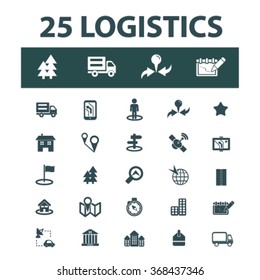 logistics, delivery, shipping, icons, signs vector concept set for infographics, mobile, website, application
