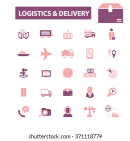logistics, delivery, shipping, icons, signs vector concept set for infographics, mobile, website, application 
