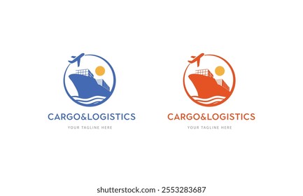 logistics, delivery or shipping logo concept. Creative logo template design. Vector illustration.