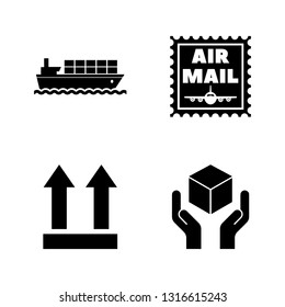 Logistics, Delivery, Shipping. Simple Related Vector Icons Set for Video, Mobile Apps, Web Sites, Print Projects and Your Design. Logistics, Delivery icon Black Flat Illustration on White Background.