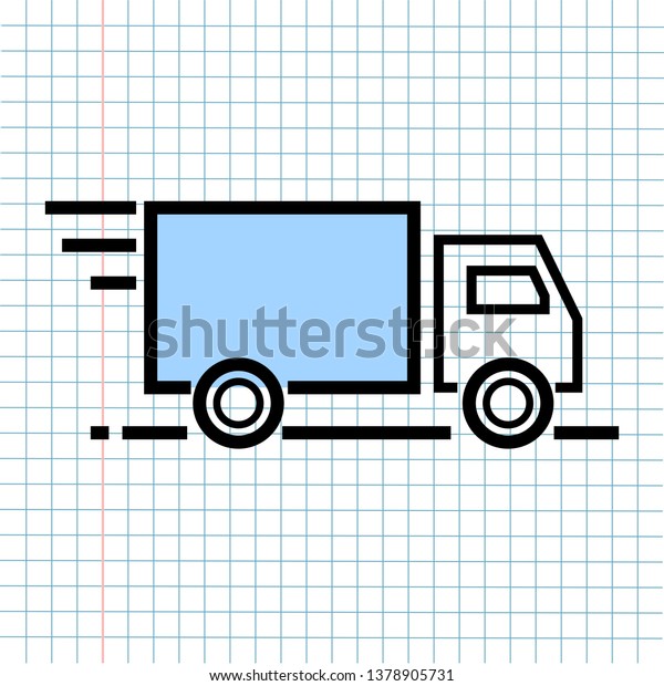 Logistics Delivery Shipping Symbol\
Icon on Paper Note Background, Media Icon for Technology\
Communication and Business E-Commerce Concept. Vector,\
Illustration