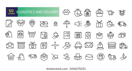 Logistics and Delivery Simple Set of Delivery Related Vector Line Icons. Contains such Icons as Priority Shipping, Express Delivery, Tracking Order and more.