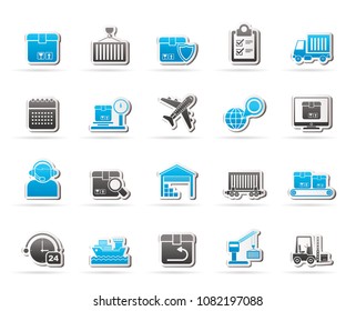 Logistics, delivery, transportation and cargo icons -vector icon set