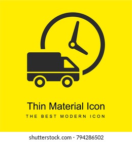 Logistics delivery truck and clock bright yellow material minimal icon or logo design