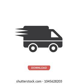 Logistics delivery truck vector icon