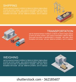 Logistics , Delivery , Warehouse ,Modern Flat Design Banner ,vector