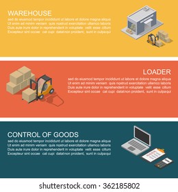 Logistics , Delivery , Warehouse ,Modern Flat Design Banner ,vector