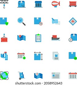 Logistics design color collection flat vector set