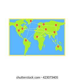 Logistics Destination Map Vector Design Primitive Graphic Illustration On White Background
