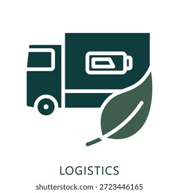 Logística Icono De Doble Tono Mini Ilustración, Uso Para El Concepto Moderno, Impresión, Ui, Ux Kit, Web Y Desarrollo De App. Vector Relacionado Con La Tecnología Verde Y Más