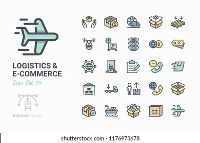 Logistics & Ecommerce vector icon set
