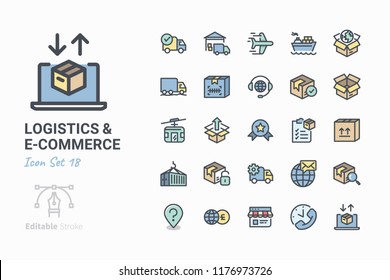Logistics & Ecommerce vector icon set