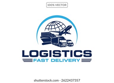  logistics and express delivery company logo design template illustration
