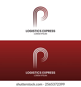 Logistics Express Lettering P Logotype