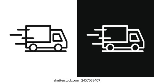 Logistics and Fast Shipping Truck Vector Icons for Transport Services