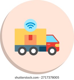 Icono de estilo de círculo plano de logística
