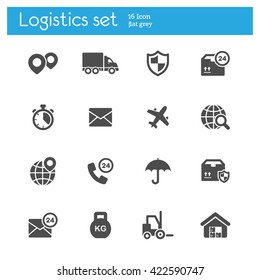 logistics flat icons grey