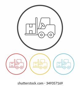 logistics forklift line icon
