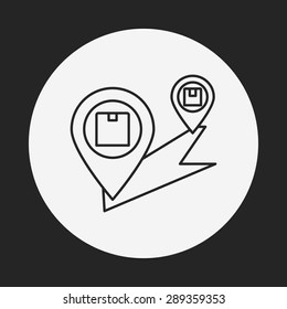 logistics freight map line icon