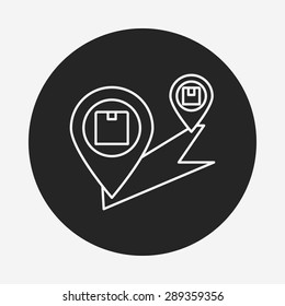logistics freight map line icon