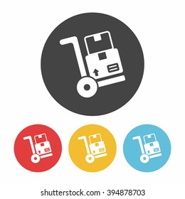 logistics freight trolley icon