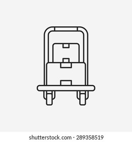 logistics freight trolley line icon