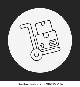 logistics freight trolley line icon