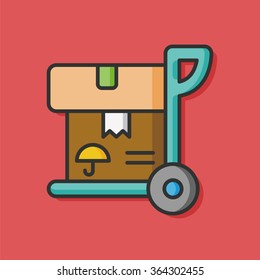 logistics freight trolley vector icon