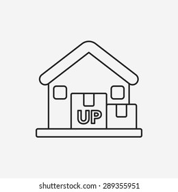 logistics freight warehouse line icon