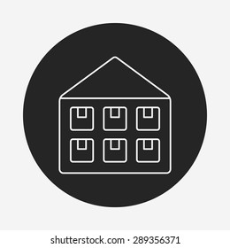 logistics freight warehouse line icon