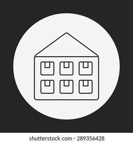 logistics freight warehouse line icon