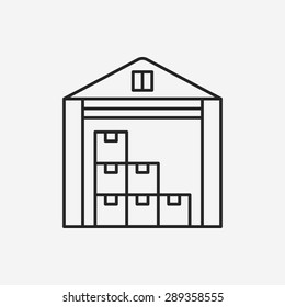 logistics freight warehouse line icon