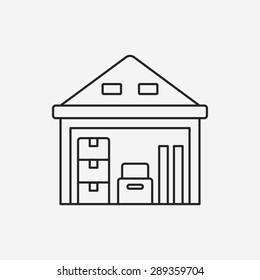 logistics freight warehouse line icon