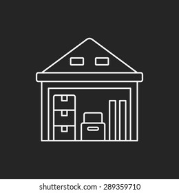 logistics freight warehouse line icon