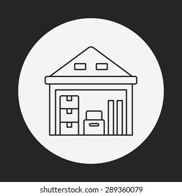 logistics freight warehouse line icon