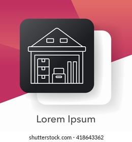 logistics freight warehouse line icon