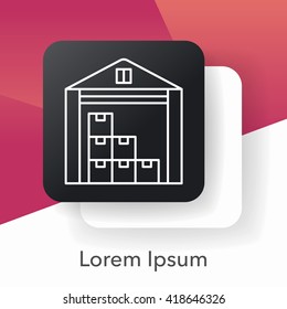 logistics freight warehouse line icon