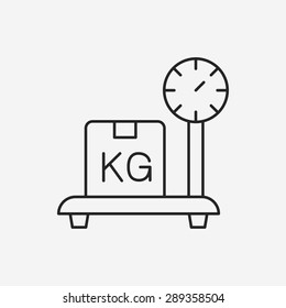 logistics freight weight line icon