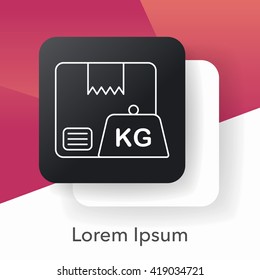 logistics freight weight line icon