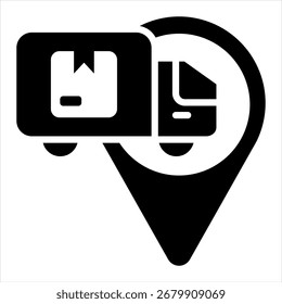Logistics Glyph Black Single Icon Illustration